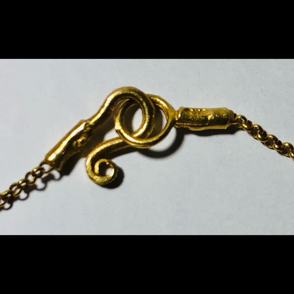 Coral gold plated 925 silver necklace/Handcrafted - Picture 5 of 6